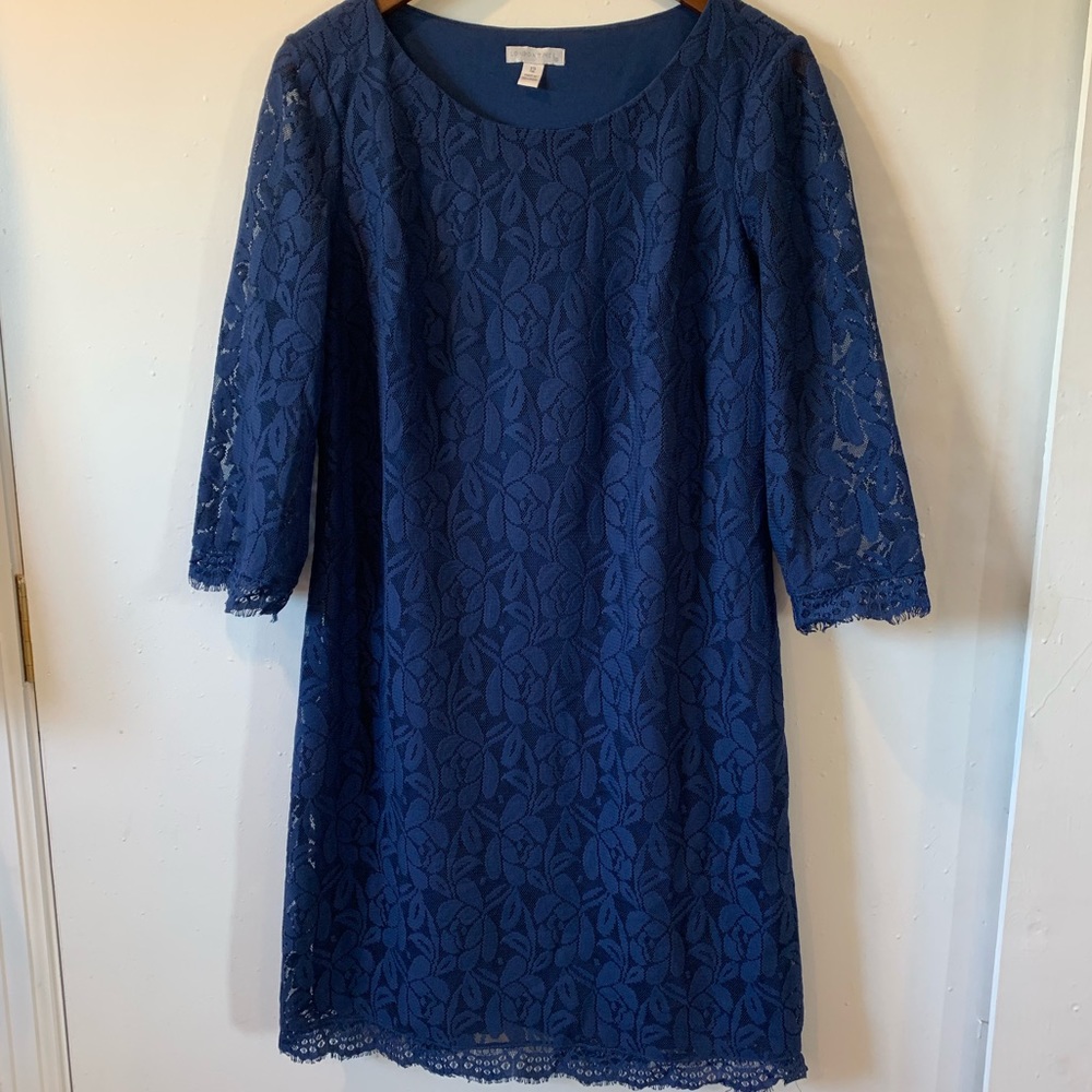Navy Blue Short Sleeved Dress